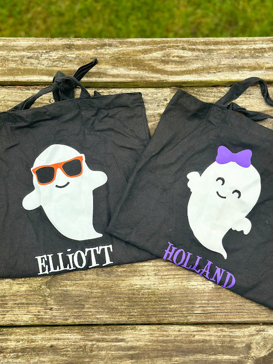 Personalized kid trick or treat bags