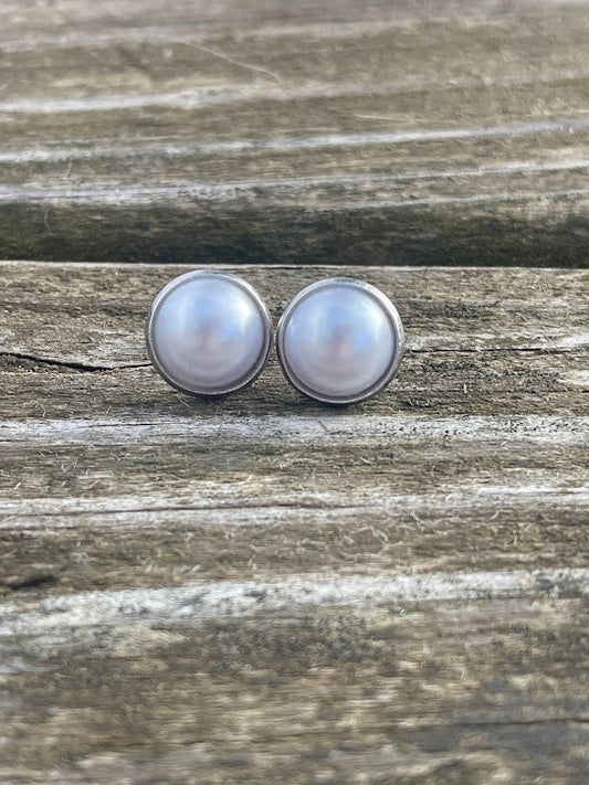 Silver Pearl Studs